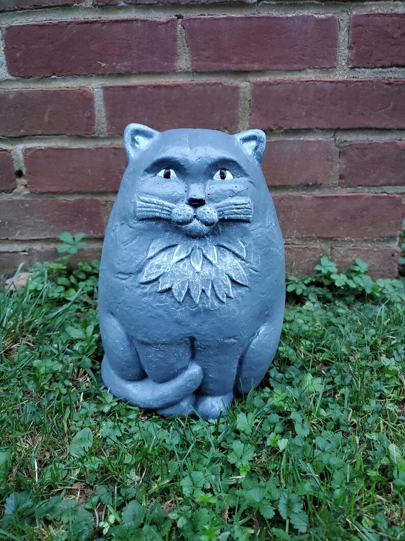 Statue de chat b ton  chat folk art cat  d cor Etsy