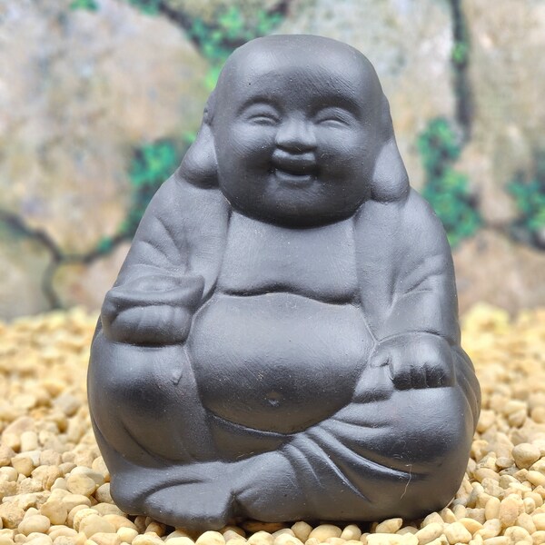 Buddha Statue, Laughing Buddha, Fat Buddha Statue, Buddha Concrete Statue, Handmade Concrete Buddha, Outdoor Zen Garden