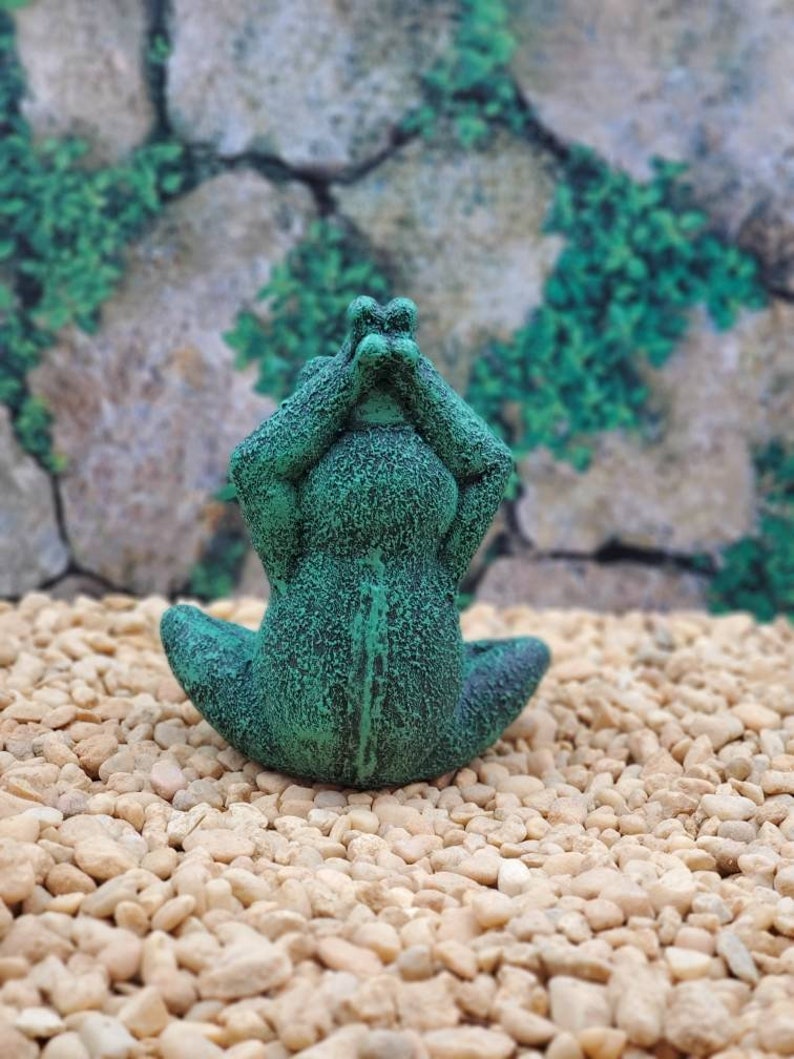 Frog Statue Yoga Zen Garden Frog Statue Zen Frog Handmade Etsy