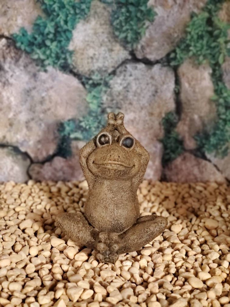 Frog Statue Yoga Zen Garden Frog Statue Zen Frog Handmade Etsy
