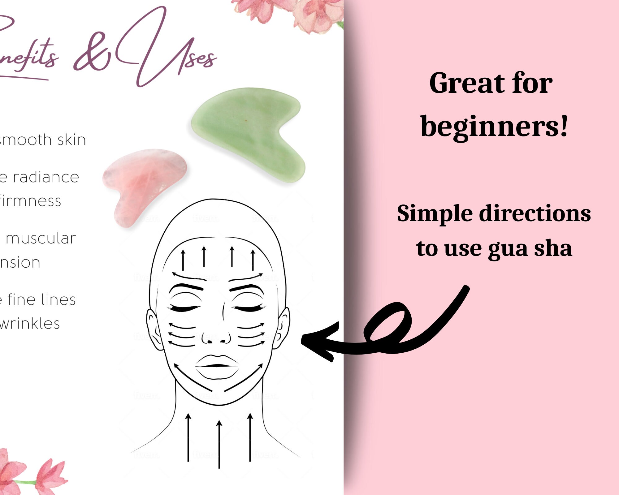 Gua Sha Instructions Jade Guasha Planner Printable Quartz Etsy España