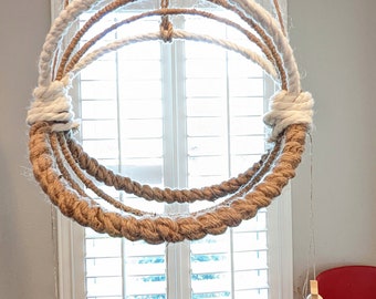 14" hanging bird swing 100% cotton and jute rope