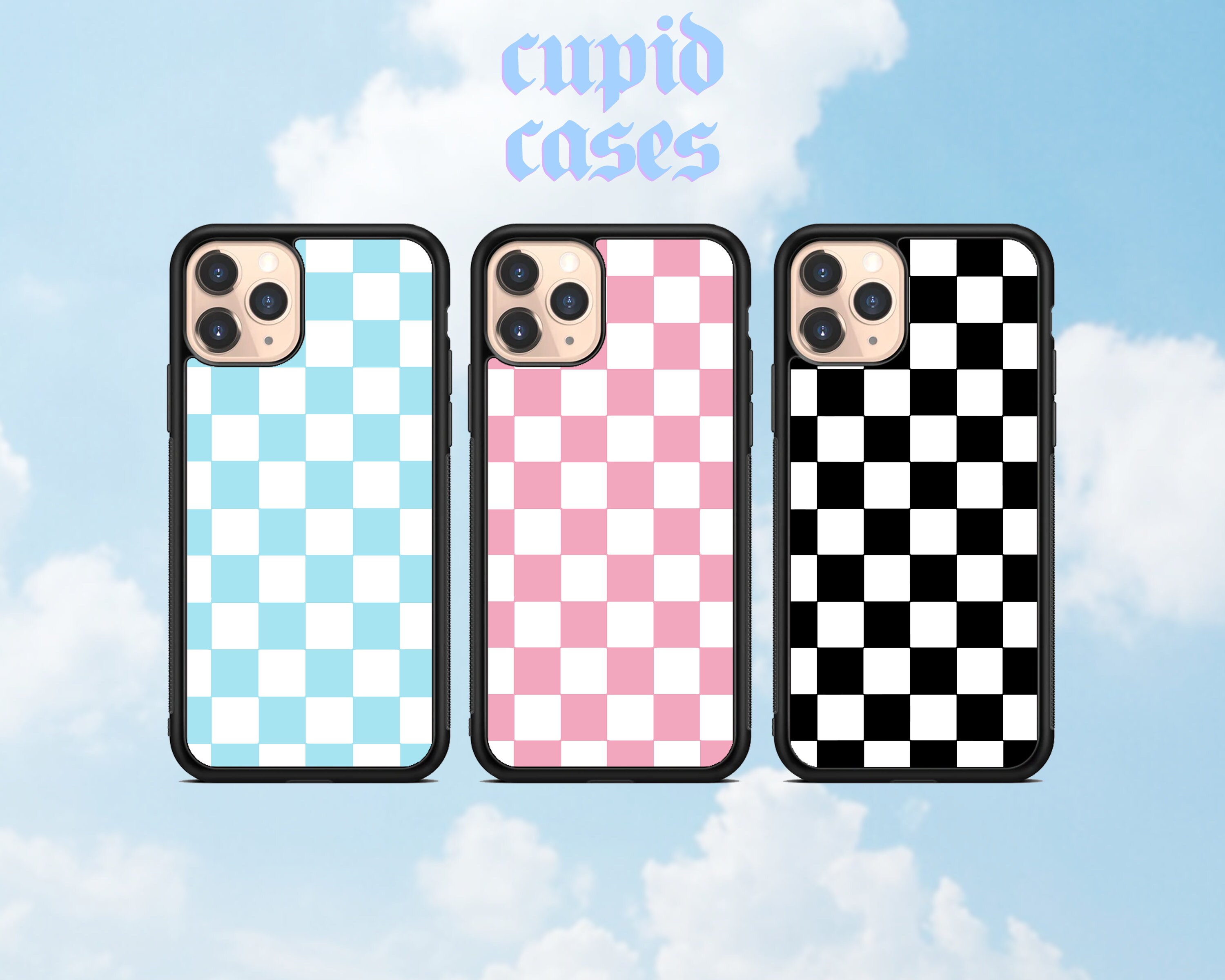 Pastel Floral Uneven Checkered Pattern iPhone 15 14 Rugged Case - Dubsnatch