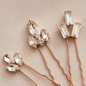 Luna 9 Piece set of stone Geometric Bridal Pins image 1