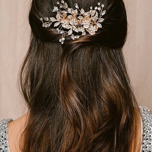 Montana Rose Gold or Gold Bridal Hair Comb image 3