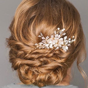 Montana Rose Gold or Gold Bridal Hair Comb image 1