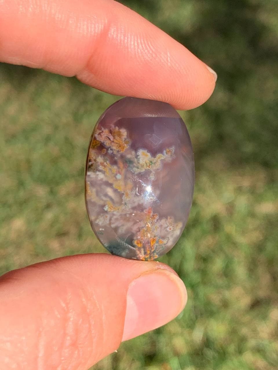 100% Natural. Amazing Purple plume Agate High Quality cabochon