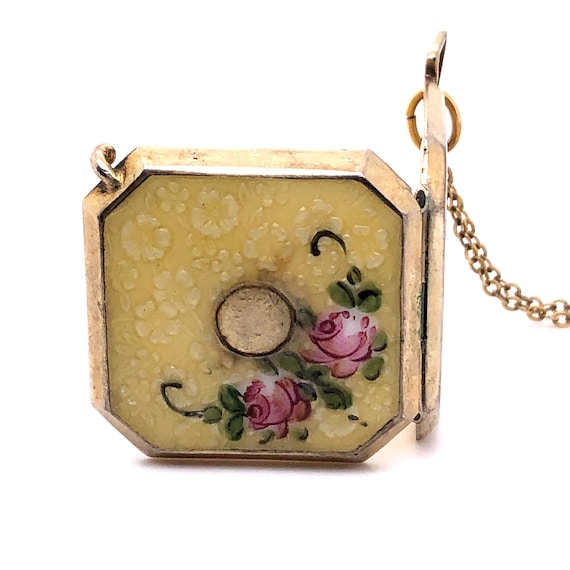 Silver Art Deco Enamel Locket.