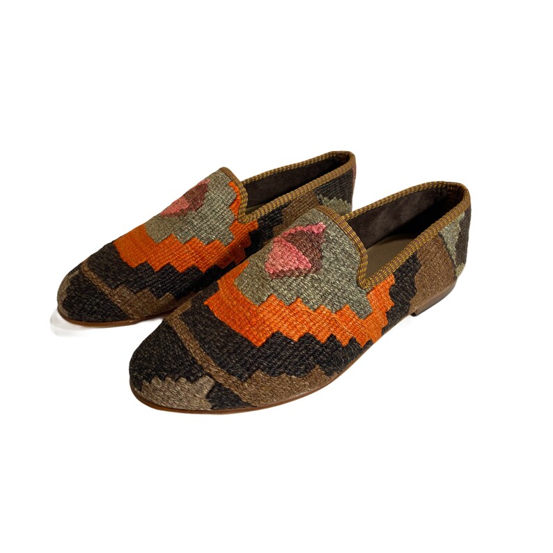 Kilim rug shoes size 12 Shoes size 12 Leather sole shoes Etsy