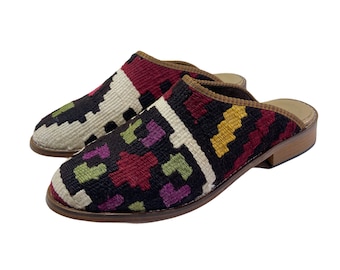 Kilim Shoes, Kilim Slippers, Kilim Slippers size 10,  Women Kilim loafers, Women Loafers, Tribal shoes,  Kilim shoes