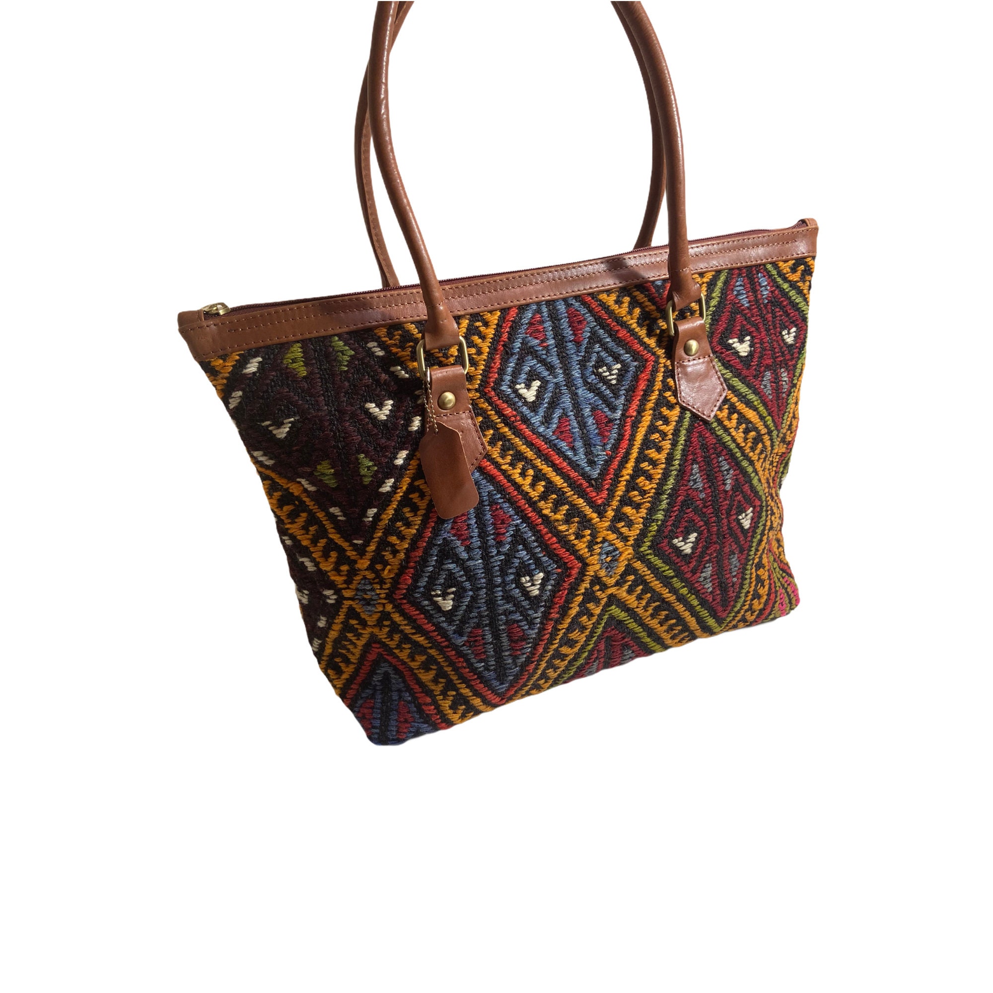 Moroccan Leather Bag, Kilim Bag , Moroccan bag | Sheherazade® Home