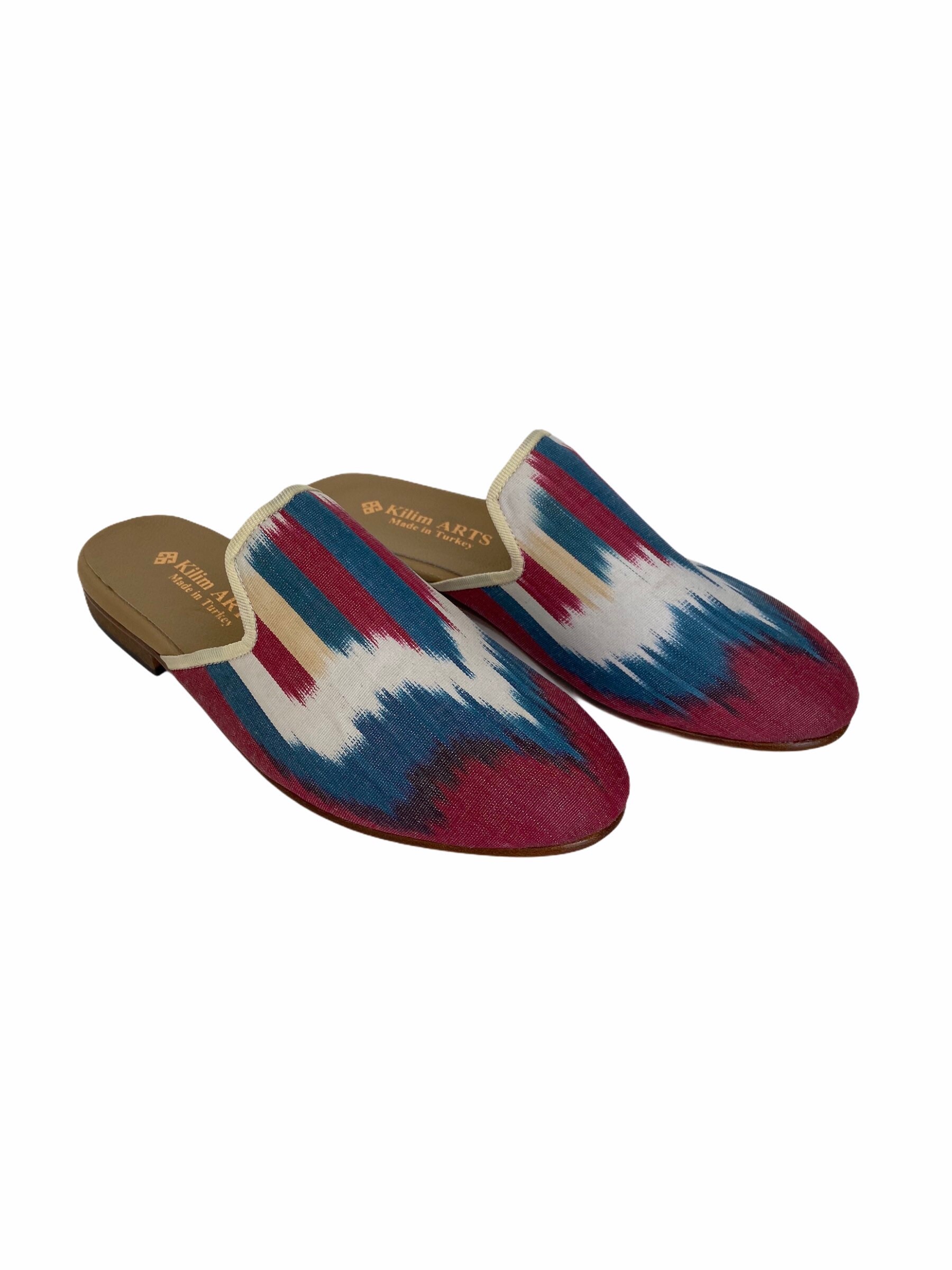 Silk Ikat Slippers Ikat Slippers Size 7 Ikat Mules Silk Etsy UK