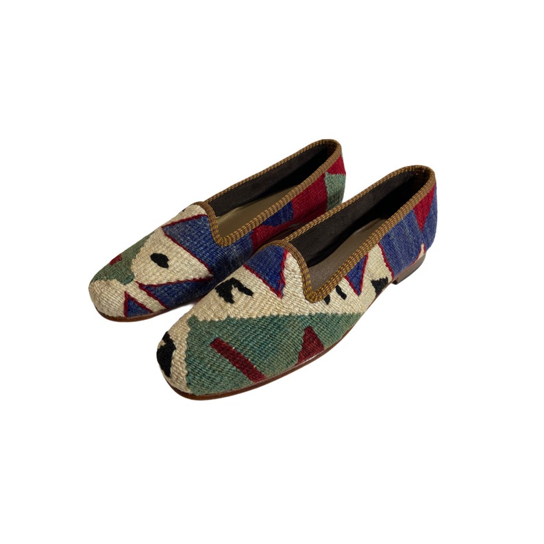Women Loafers women slip on Women Kilim loafers Tribal shoes Leather sole shoes Women shoes Women Kilim shoes Kilim shoes size 10