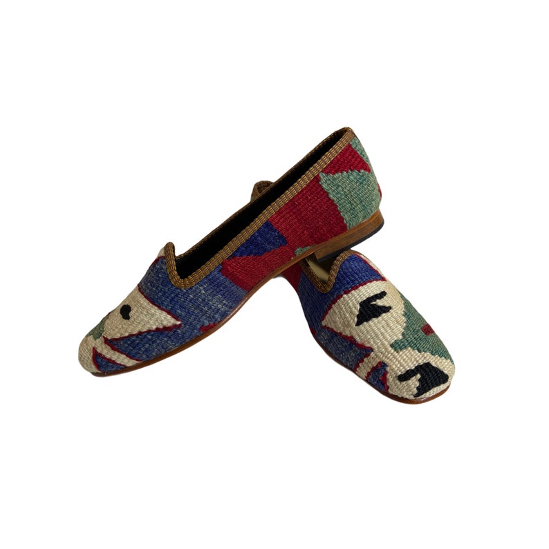 Women Loafers women slip on Women Kilim loafers Tribal shoes Leather sole shoes Women shoes Women Kilim shoes Kilim shoes size 10