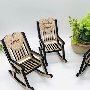Personalized Laser-Cut Memory Rocking Chair: Engraved Memorial Gift