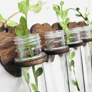 Unique Monstera Leaf Plant Propagation Station - Laser-Cut Wood Wall Hanging Vase for Multiple Cuttings - Window Hanger and Crafty Décor diy