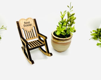Custom Engraved Wooden Rocking Chair: Personalized Award Trophy