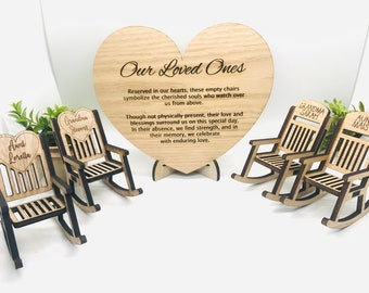 Personalized Memorial Rocking Chair Set: Laser-Cut Bereavement Gift