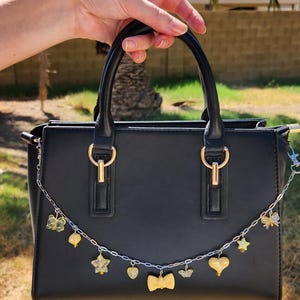 Yellow Charms Silver Bag Chain