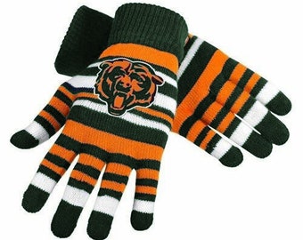 Chicago Bears Womens L  XL Staley Mascot Mittens Gloves Fleece Bearhead Forever 