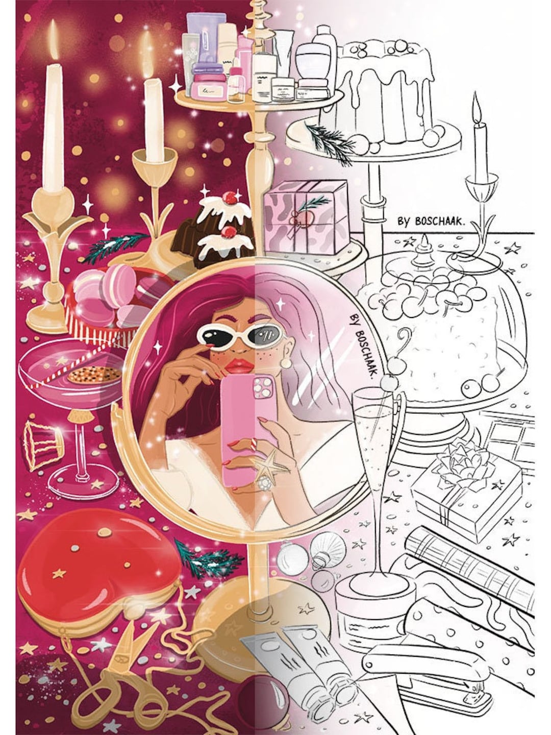 Printable Coloring Page For Adults Holiday Season Etsy