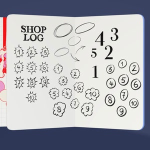 Digital journal elements, planner, goodnotes | Sticker bundle numbers