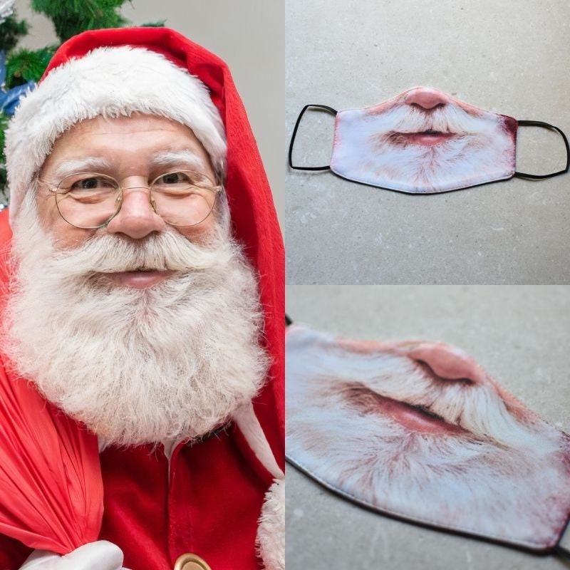 Santa Claus Christmas Holiday Face Mask Etsy