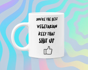 Vegetarian gifts for women and men, vegetarian mug, gift for vegetarian, vegetarianism, vegetarian gift idea, funny vegetarian gift