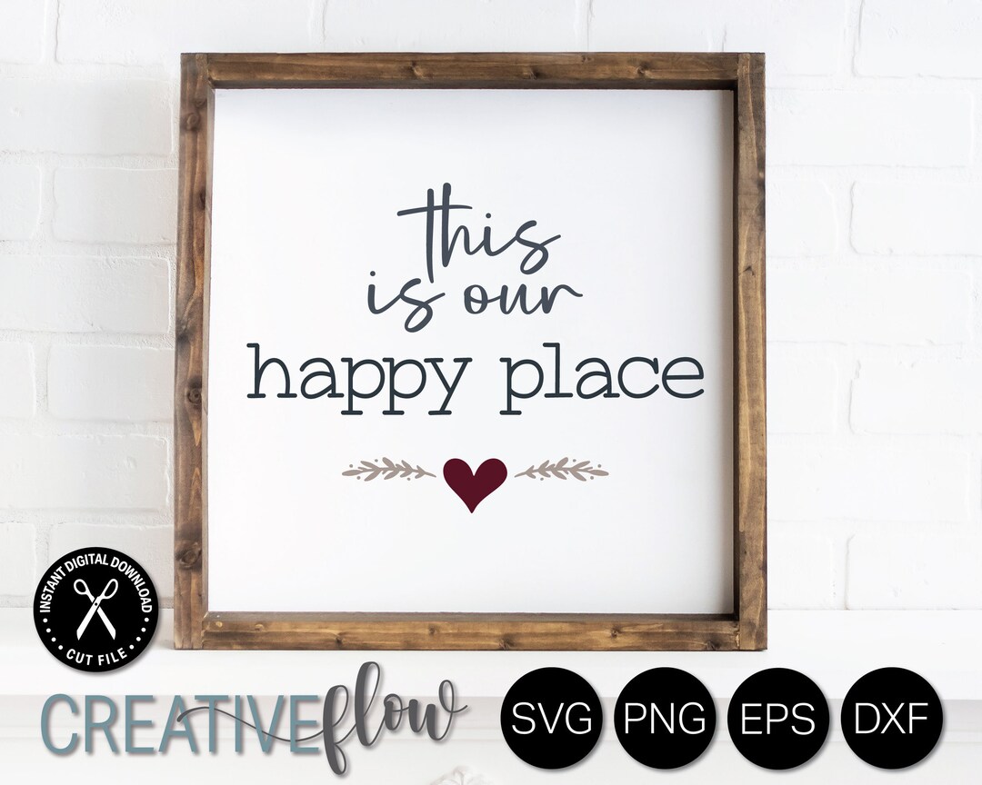 This is Our Happy Place Door Hanger SVG Sign Doormat Etsy