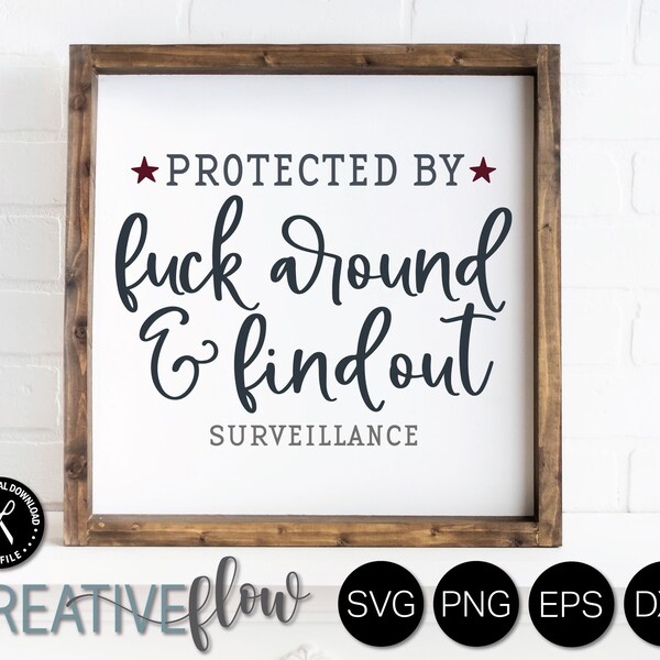 Sarcastic Door Hanger SVG for Funny Welcome Mat, Doormat, Porch Sign, Decal | Fuck around + Find Out Adult Humor for Cricut Projects | PNG