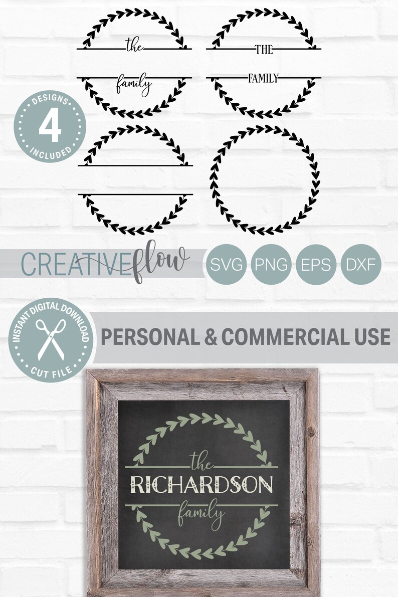 Download Clip Art Cricut Projects Floral Frame Svg Last Name Svg Files For Cricut Floral Wreath Png For Farmhouse Sign Split Monogram Svg Bundle Art Collectibles