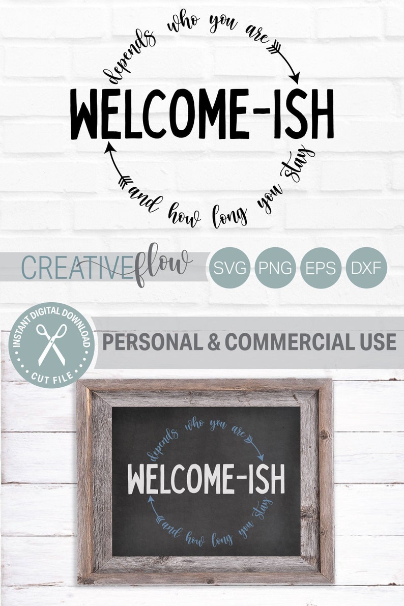 Doormat Porch Welcome-ish Svg Farmhouse Welcome Sign Svg Front Door Decor Funny and Sarcastic Cricut Cut File Digital Download png