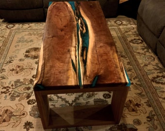 live edge river coffee table walnut and epoxy