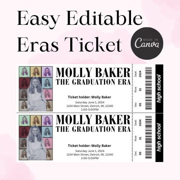 Taylor Swift Eras Graduation Ticket - Celebrate milestones in style! Perfect for a Swiftie's graduation bash.  #TaylorSwift #GraduationParty