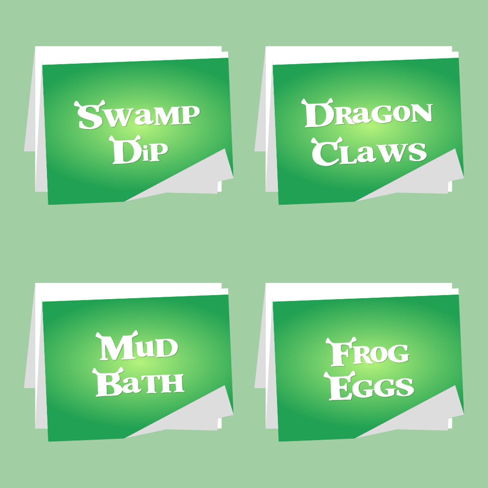 Ogre Food Labels Printable: Swamp Party Decorations (digital Download ...