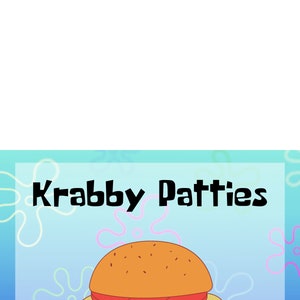 Etiquetas de comidas do fundo do mar: decorações de festa do Bob Esponja (arquivos digitais) imagem 5