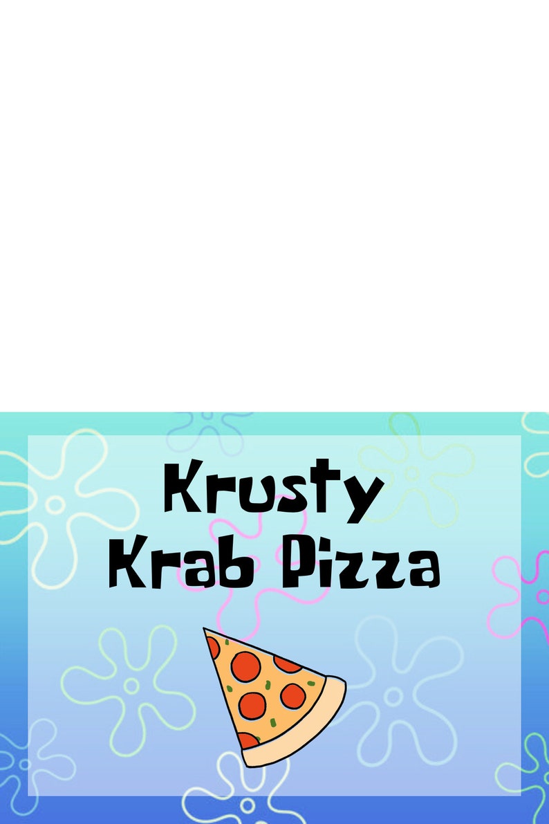 Etiquetas de comidas do fundo do mar: decorações de festa do Bob Esponja (arquivos digitais) imagem 8