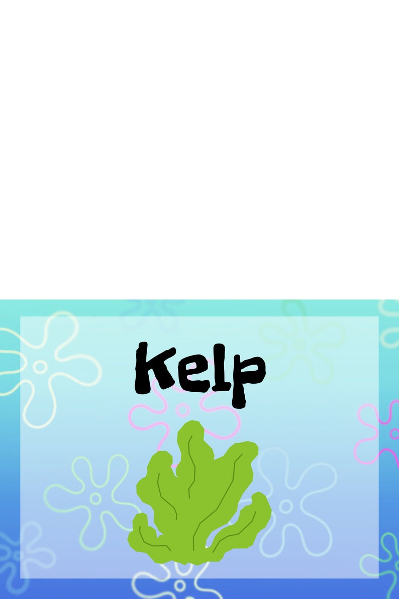 Etiquetas de comidas do fundo do mar: decorações de festa do Bob Esponja (arquivos digitais) imagem 7