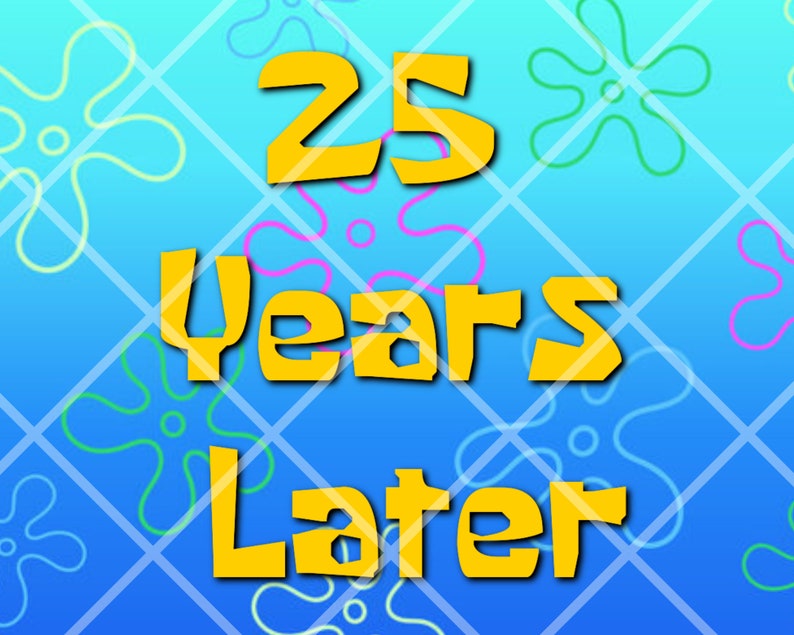 Spongebob 25th Anniversary Poster Nostalgic Artwork Celebrating Bikini