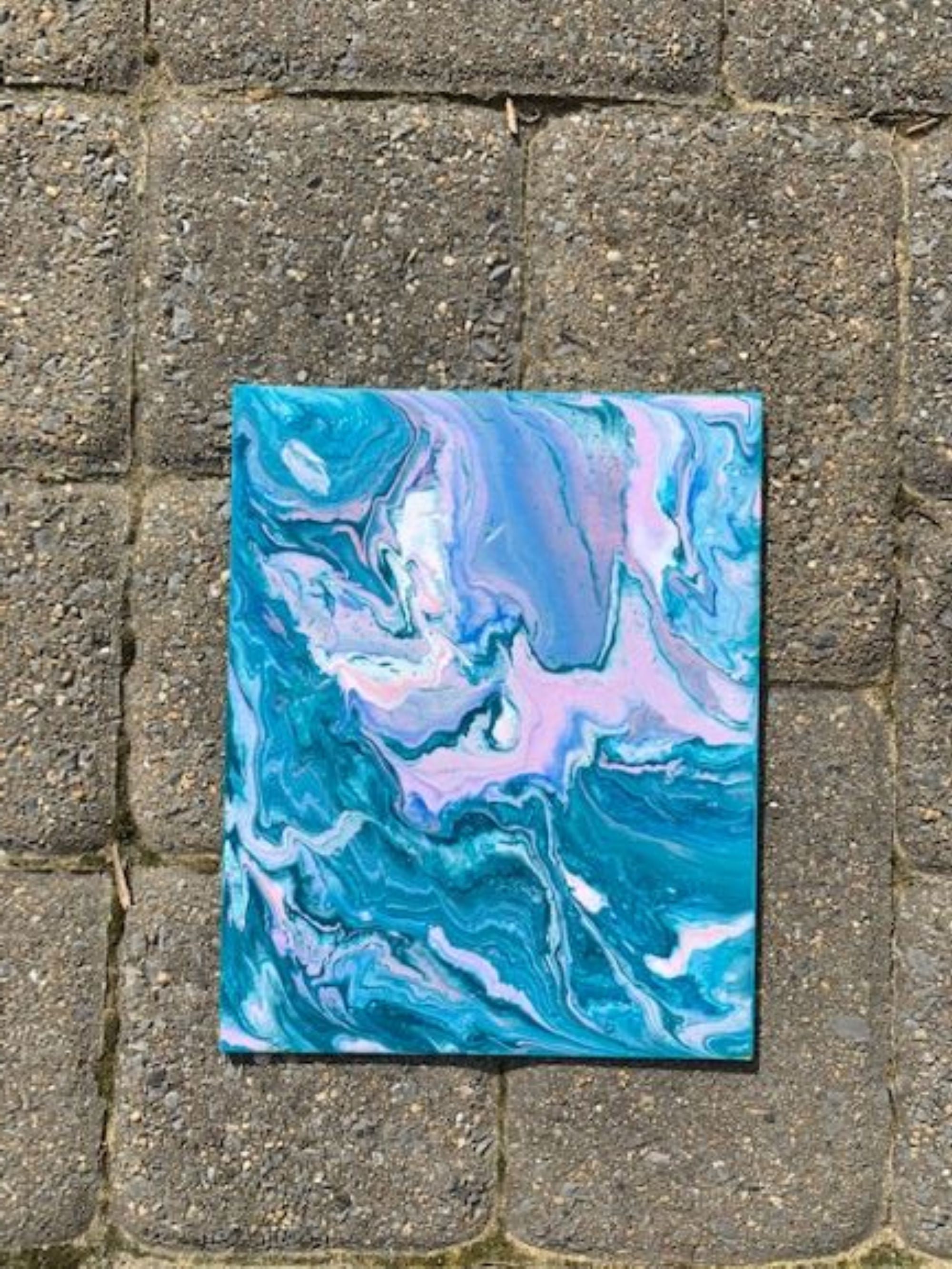 Acrylic Paint Pour on Canvas Panel, cotton Candy 8 X 10 Etsy
