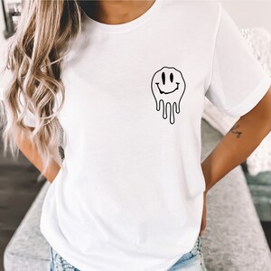 Drippy Smiley Tee | Shirts with Sayings | Summer Shirts | Custom Shirt