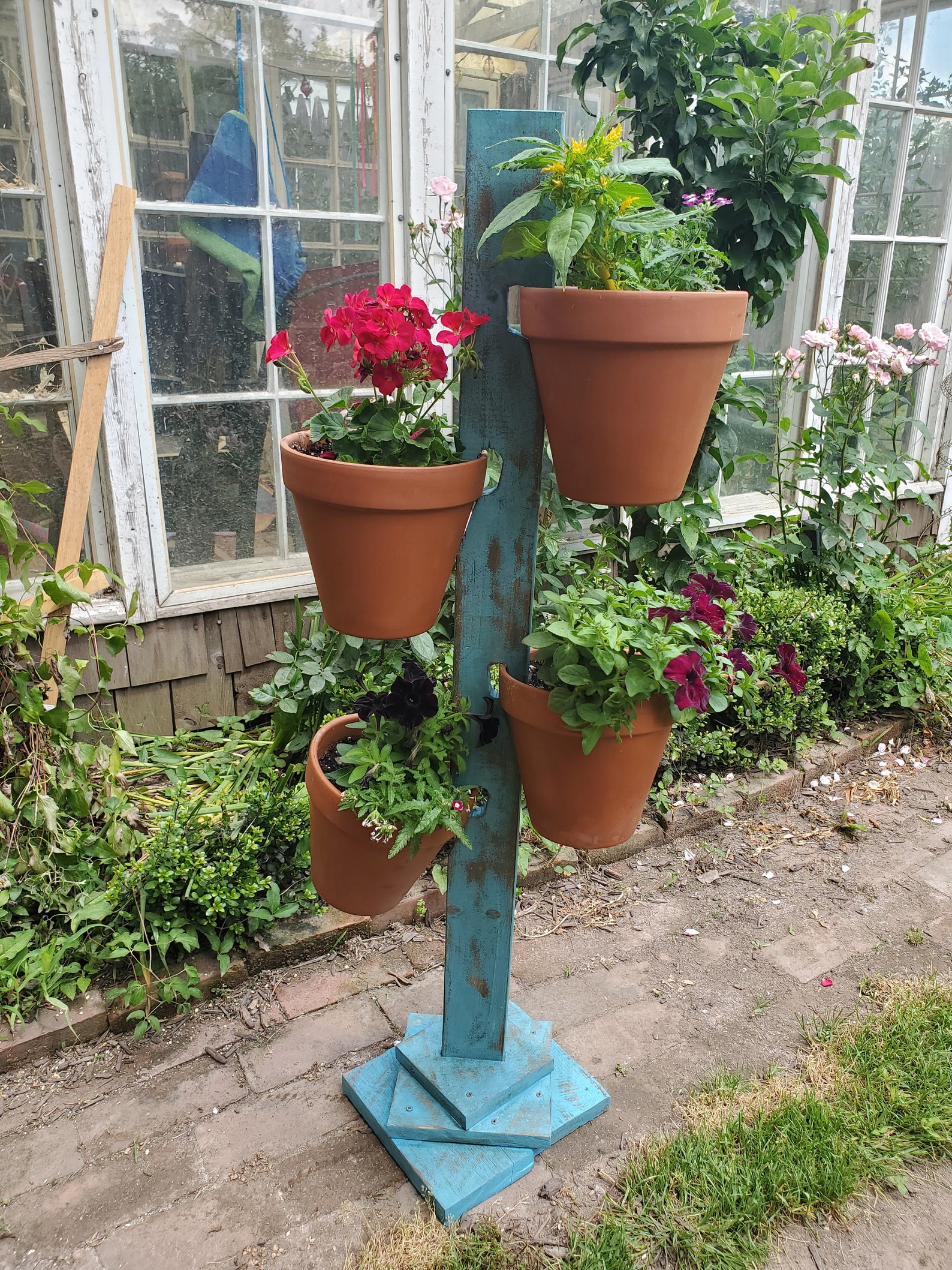 Handmade Wooden Plant Stand Tower Etsy