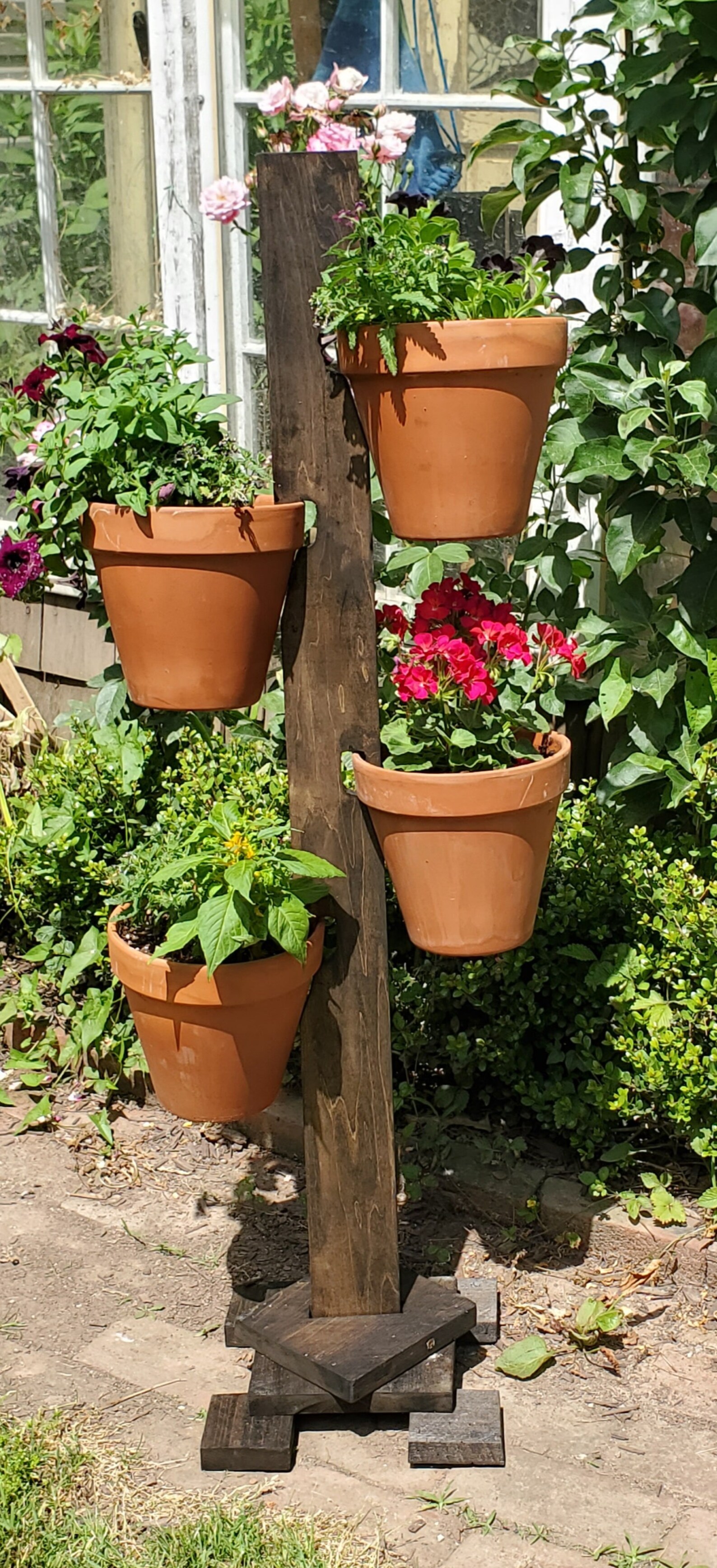 Handmade Wooden Plant Stand Tower Etsy