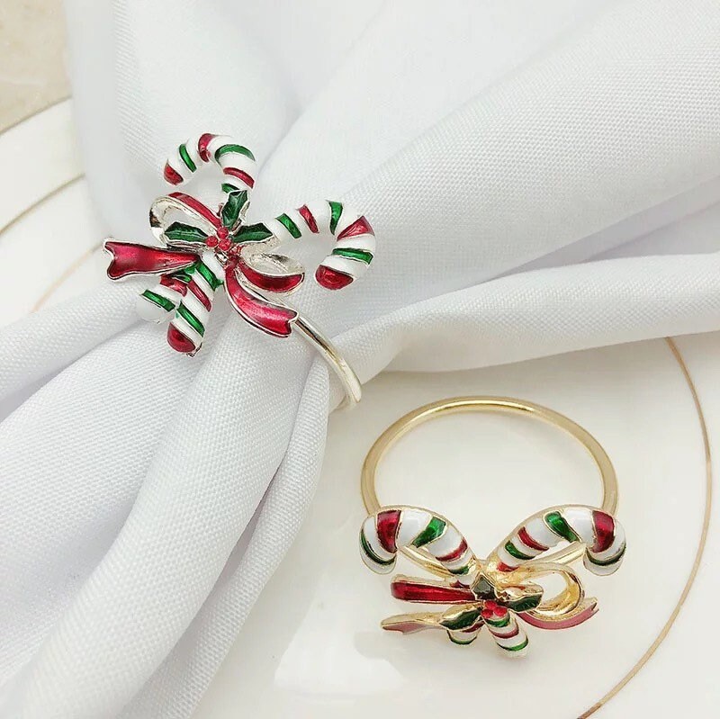Candy Cane Christmas Napkin Rings Christmas Dining Table Decor Etsy UK