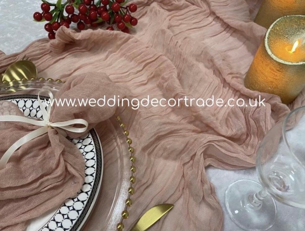 Dusky Pink Cheesecloth Table Runner / Cheesecloth Table Runner Etsy