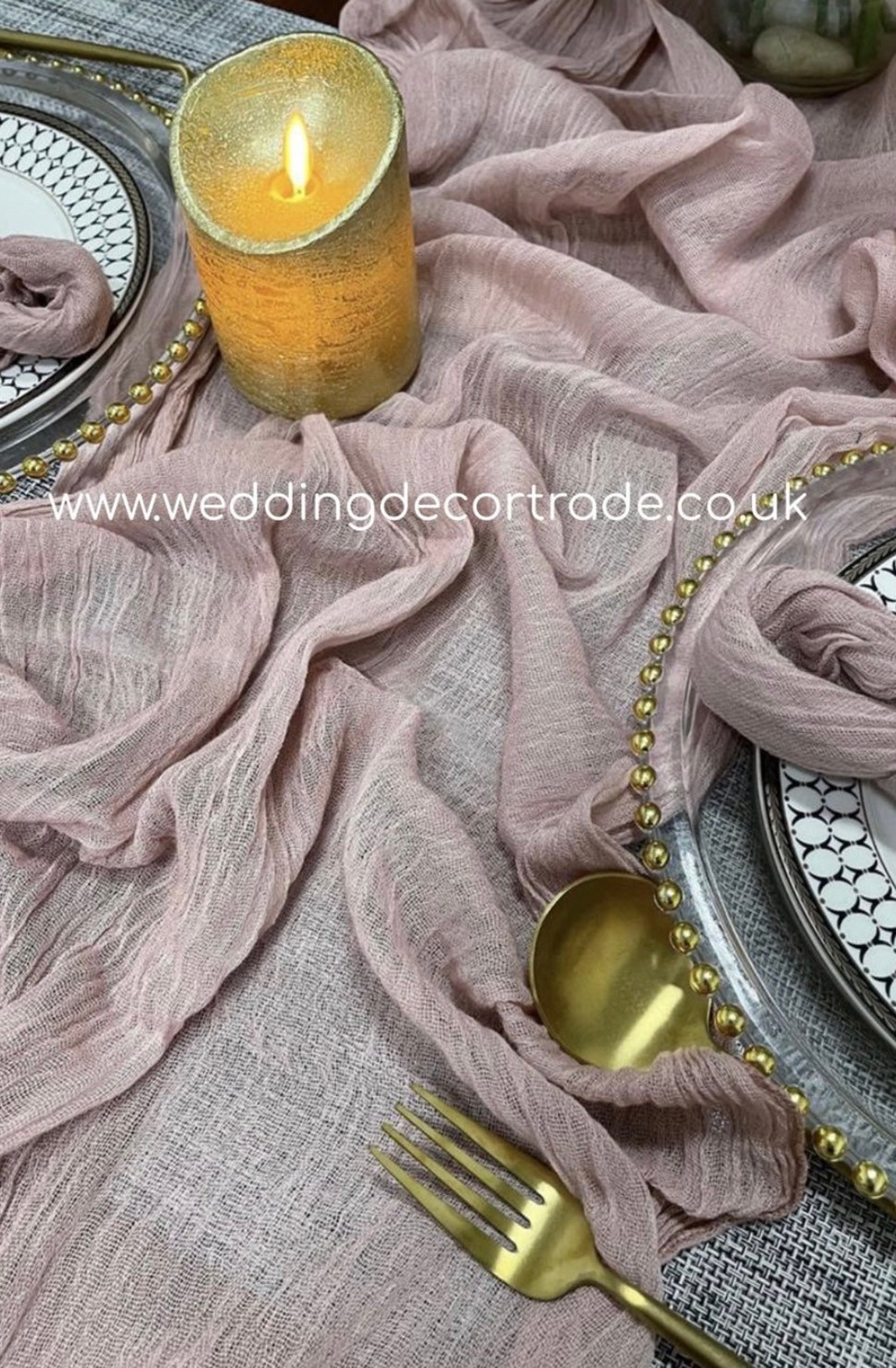 Dusky Pink Cheesecloth Table Runner / Cheesecloth Table Runner Etsy