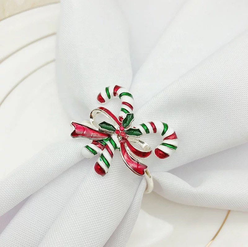 Candy Cane Christmas Napkin Rings Christmas Dining Table Decor Etsy UK