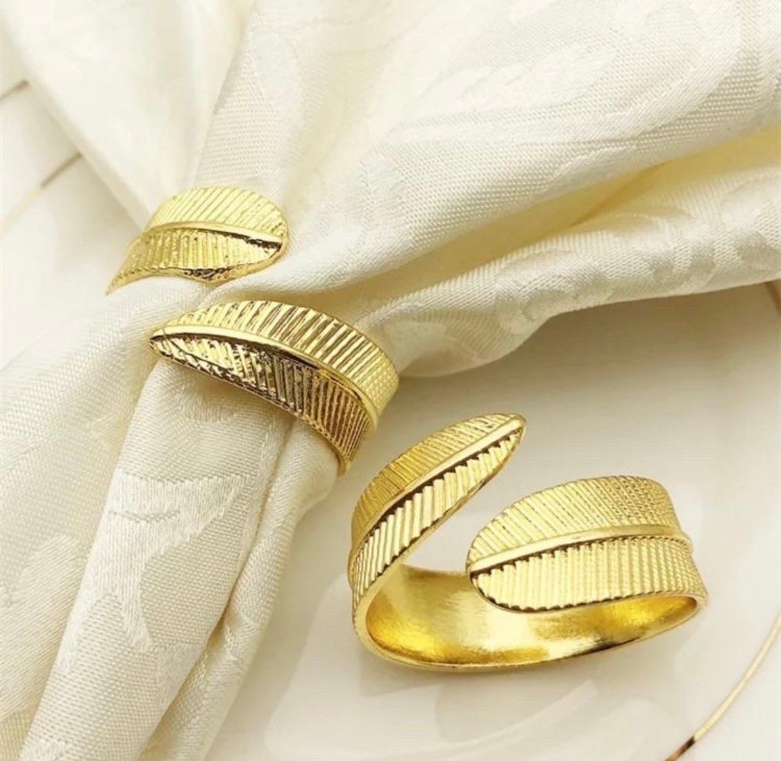 Pack of 6 Luxury Gold Napkin Rings / Wedding Table Home Dining Etsy