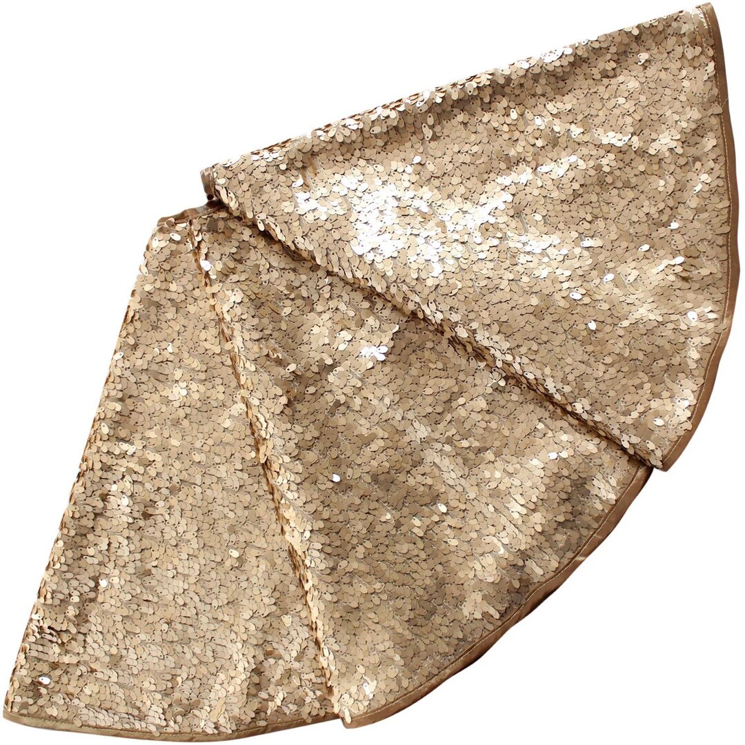 Large Luxury Sequin Christmas Tree Skirt / Champagne Gold Etsy
