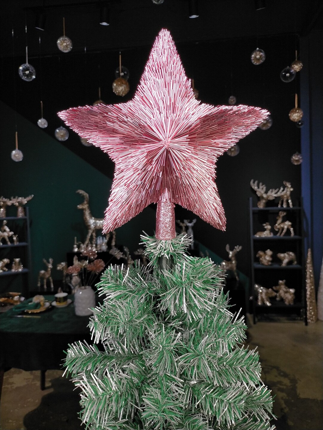 Large Pink Christmas Tree Topper Luxury Christmas Tree Star Christmas